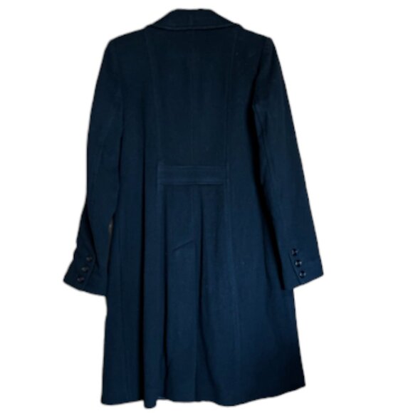 Anne Klein Single Breasted Club Collar Walker 3/4 Length Black Wool Coat XL - Picture 5 of 5